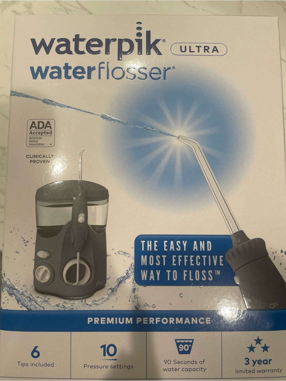 Water pik water flosser- ultra with attachments- NIB Gray